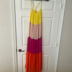 Color block maxi dress
